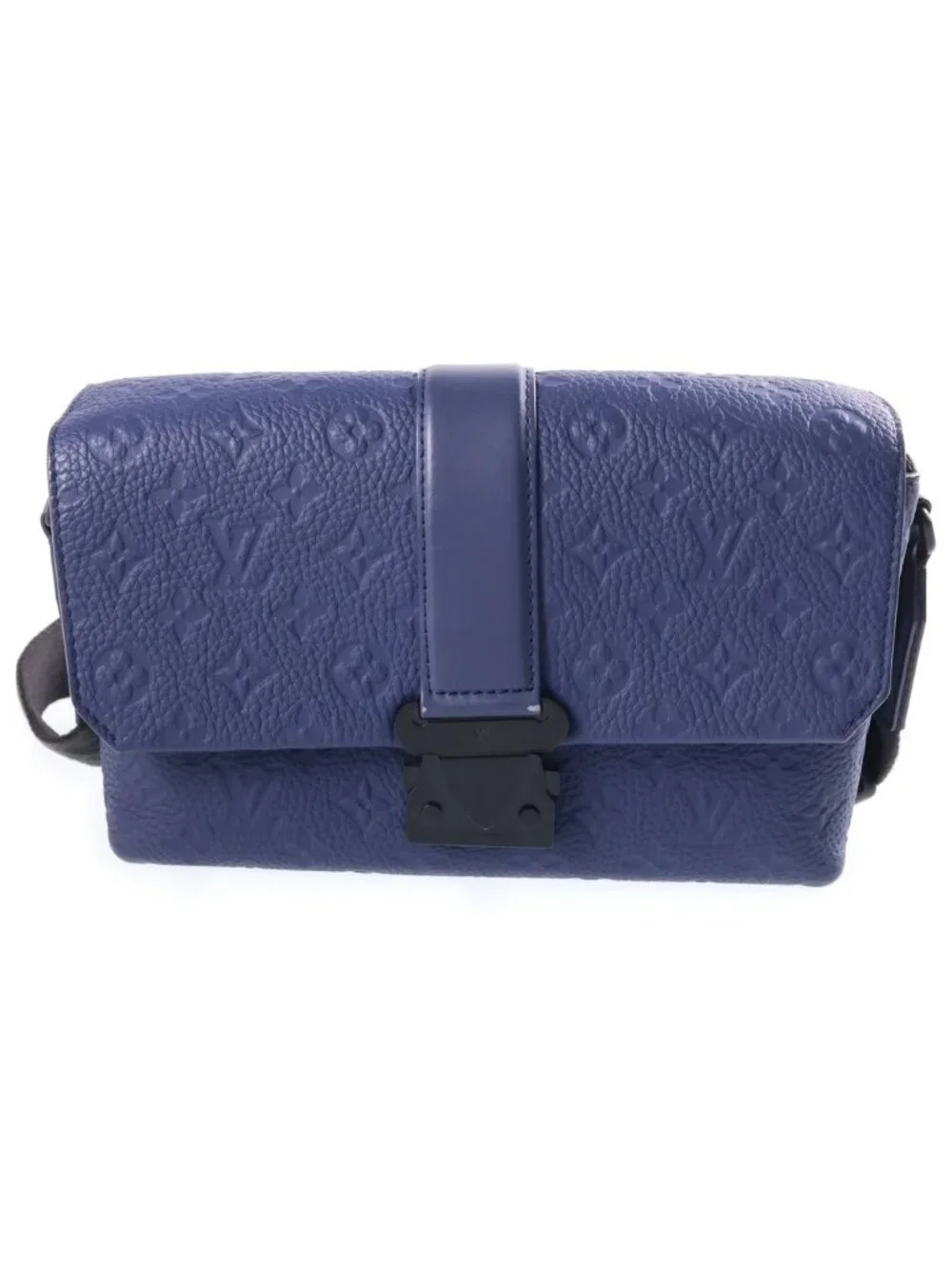 Louis Vuitton Monogram Taurillon S Cape Messenger Leather Shoulder Bag Navy
